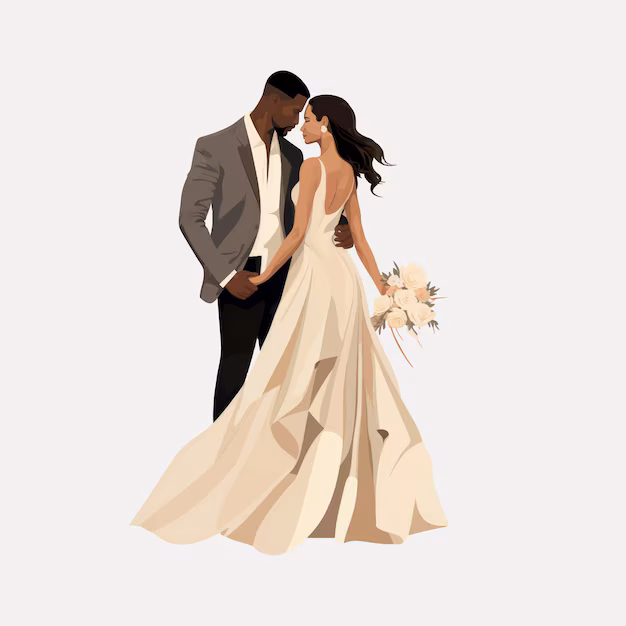 Elegant wedding couple